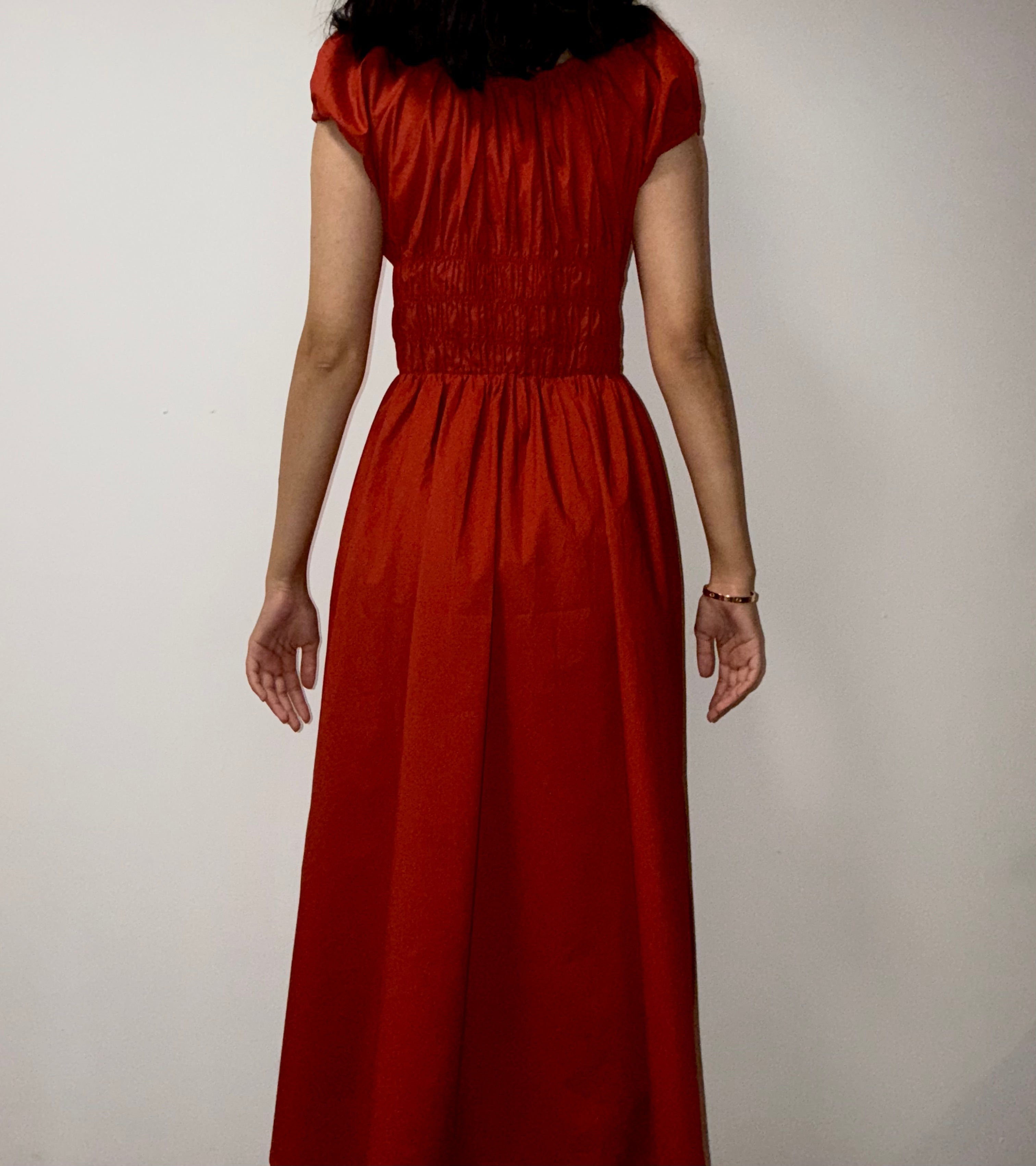 Muted red midi dress